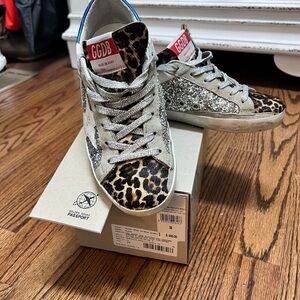 Golden Goose SuperStar with leopard and glitter! Size 36